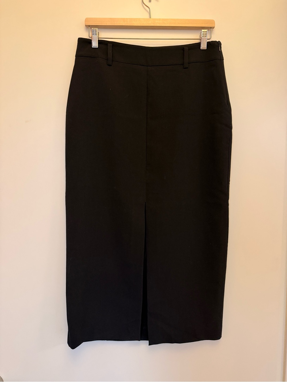 Mango Black High-Waist Pencil Skirt with Front Slit
